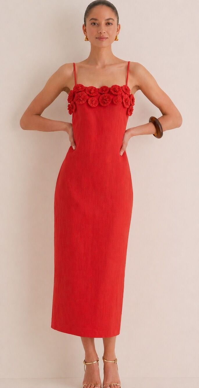 NWT Antonio Melani dottie linen dress in papaya , Sz 6, $230
